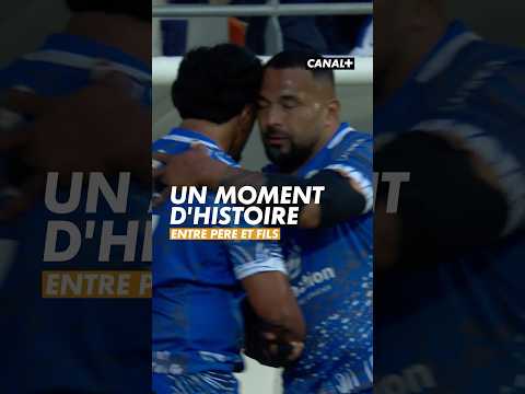 Un duo père-fils ensemble sur le terrain pour la première fois dans le rugby professionnel 🤩 #rugby