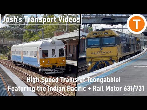JTV Vlog 67: High Speed Trains at Toongabbie! - Featuring the Indian Pacific + Rail Motor 631/731