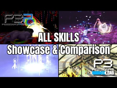Persona 3 ALL Skills Showcase & Comparison | Portable Vs Reload