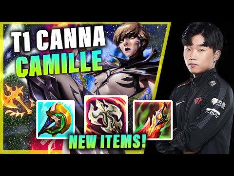 T1 CANNA PLAYING CAMILLE W/ NEW ITEMS VS AATROX | S11 T1 PLAYERS STREAM HIGHLIGHTS