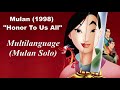 Mulan 1998 Honor To Us All Multi Language 37 Languages Mulan Solo