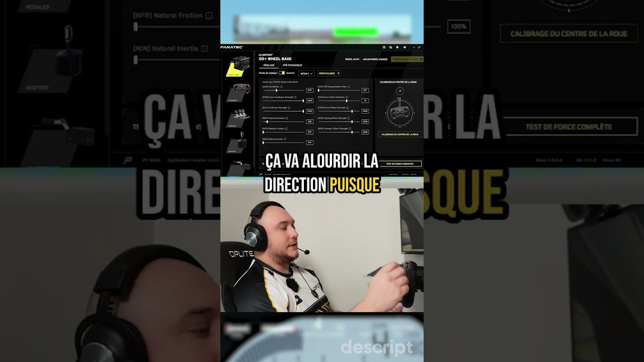 A quoi sert la friction sur un réglage de volant ? #fanatec #simracing #setup
