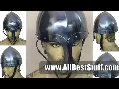 Watch YouTube Video for Medieval Italo Norman Nasal Helmet 14 Gauge Steel