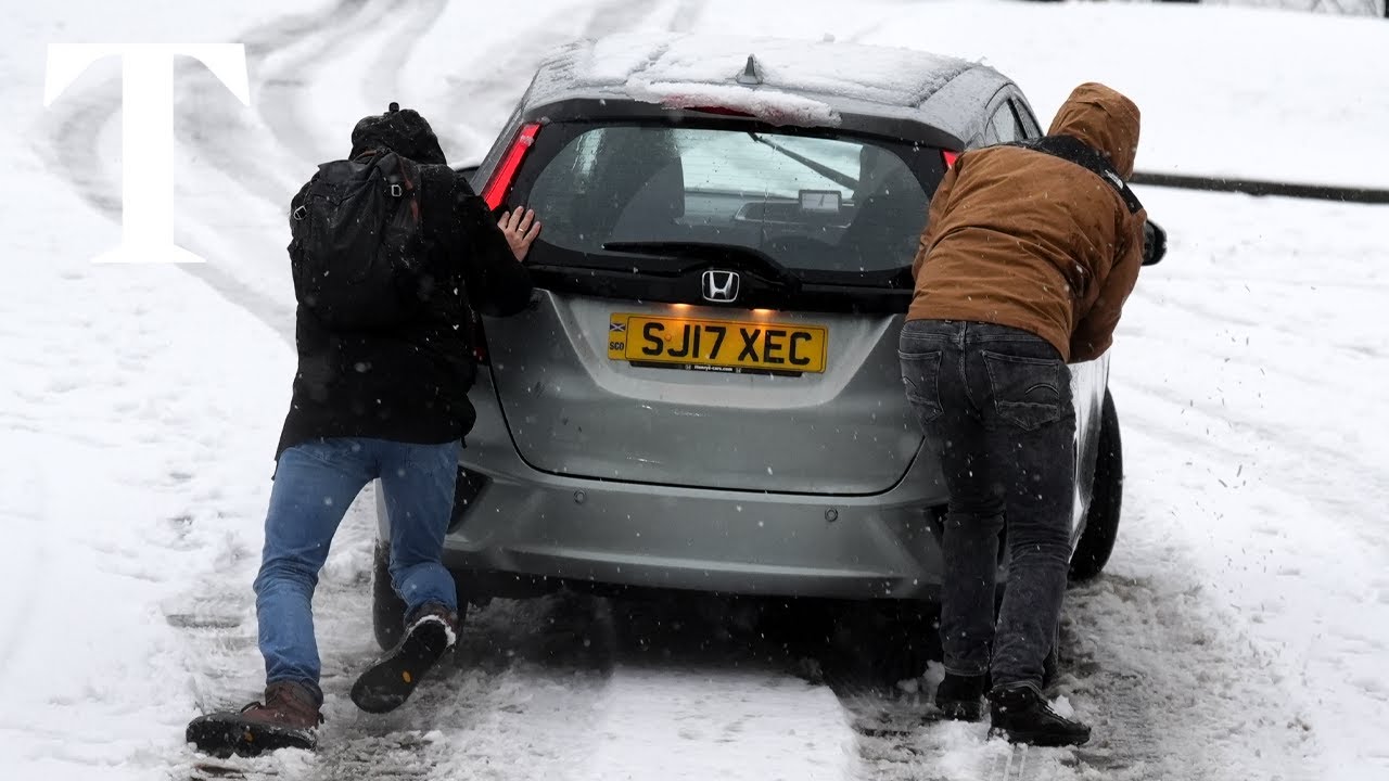 Storm Bert brings snow, rain and winds of up to 70mph to UK