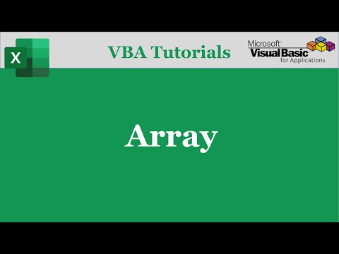 VBA Code For Array | Array in VBA | Excel VBA Tutorials | Part-14