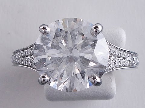 5.51 ctw Round Cut F SI2 Diamond Engagement Ring - BigDiamondsUSA