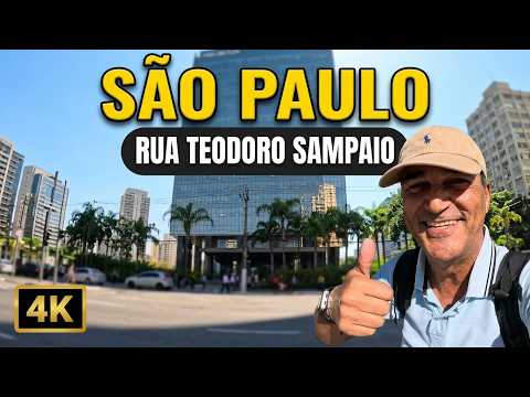 TOUR SÃO PAULO RUA TEODORO SAMPAIO ATÉ A AVENIDA BRIGADEIRO FARIA LIMA SÃO PAULO BRASIL 4K