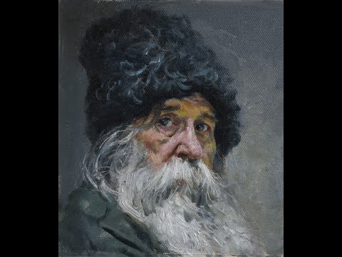 Этюд  за час. "Старик в папахе"