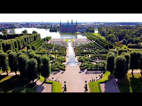 Denmark. Frederiksborg Castle. Drone Video