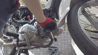 スーパーカブ110レストア　プラグ交換とエアクリーナーチェック #5