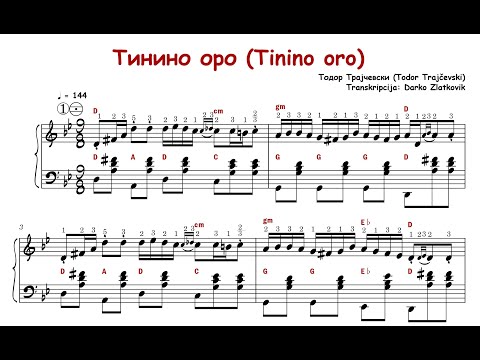 [100 Makedonski ora i čočeci] [Notni zapis za harmoniku] 03/100. Tinino oro - Todor Trajčevski