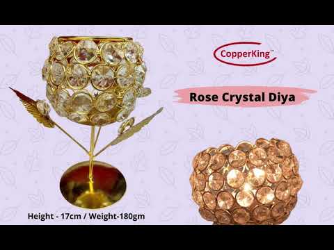 Round big size large brass crystal akhand deep diya, for puj...