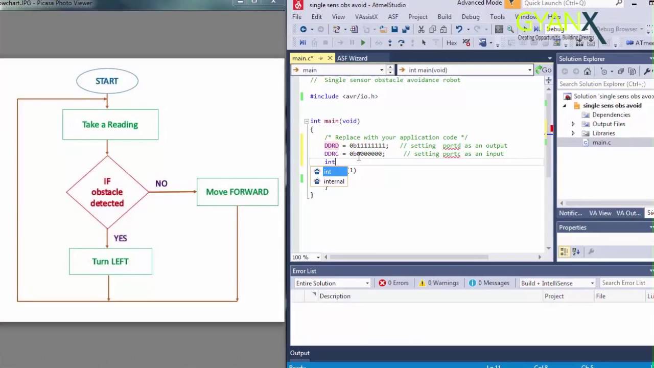 3. Program  Single Sensor Obstacle Avoidance Robot