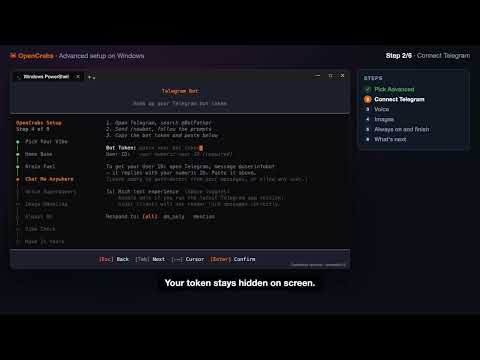OpenCrabs advanced setup on Windows