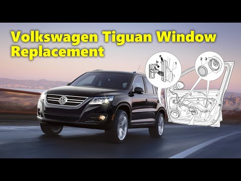 HOW TO REPLACE VOLKSWAGEN TIGUAN 2.0T 2010 FRONT PASSENGER BROKEN WINDOW AND DOOR PANEL