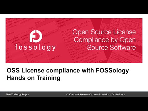 FOSSology Using: End-to-end workflow