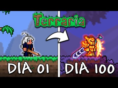 PASSEI 100 DIAS NO TERRARIA MASTER MODE APENAS DE MELEE - O FILME