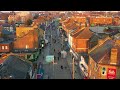 WALTHAMSTOW DRONE VIEW AT SUNSET UK LONDON