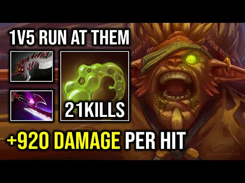 WTF +920 Damage Per Hit Silver Edge Invisible Bristleback 1v5 Carry Dota 2