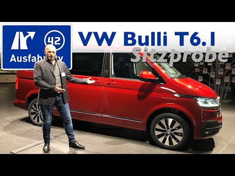 Weltpremiere Volkswagen T6.1 Multivan / Transporter Sitzprobe, kein Test, Debut - Ausfahrt.tv