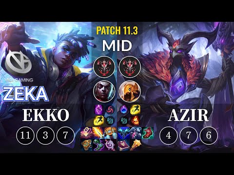 VG Zeka Ekko vs Azir Mid - KR Patch 11.3