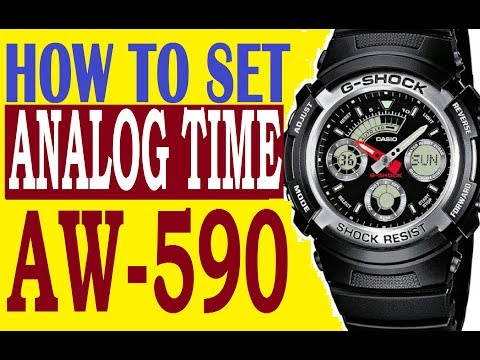 How to set analog time on G-Shock AW-590 manual 4778 for use