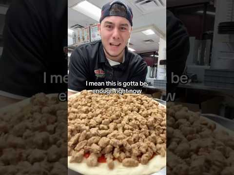 THE MOST SAUSAGE ON A PIZZA?!? #pizza #youtubeshorts #youtube #food #funny #cooking