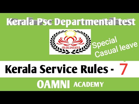 Kerala Psc Departmental test classes/KSR - Kerala Service Rules class-7 - C/L, Special C/L, Q&A