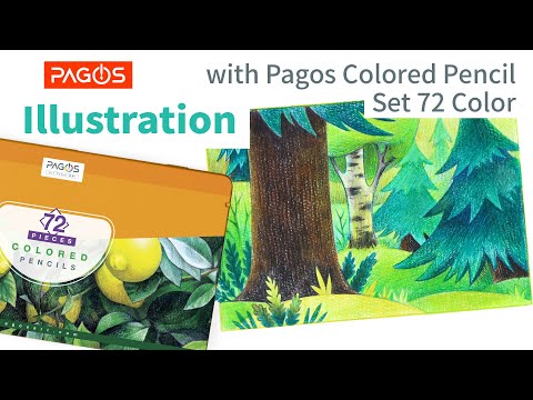 An Example of a Colored Pencils Illustration Artwork With Pagos 72 Pieces Colored Pencils Set