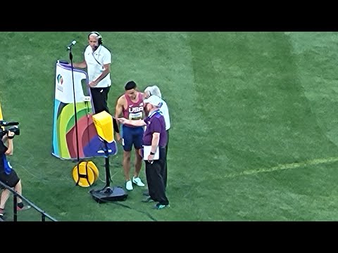 Oregon22 110 meter hurdles Final, Devon Allen false-start by .001