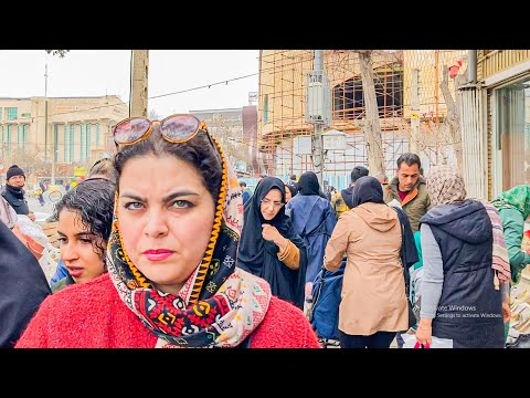 streets of Iran one day before Nowruz - city tour Arak, Iran 2023