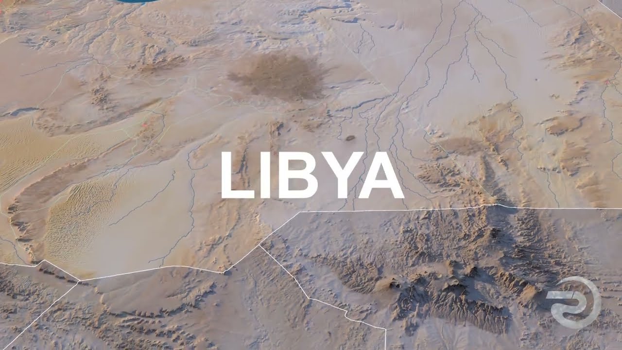 LIBYA 3D Country Maps-Terrain Animation Showcase