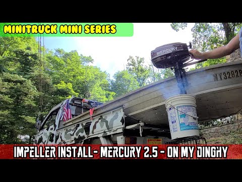 Mercury outboard water impeller change, then out on my dinghy, then Pepes pizza!