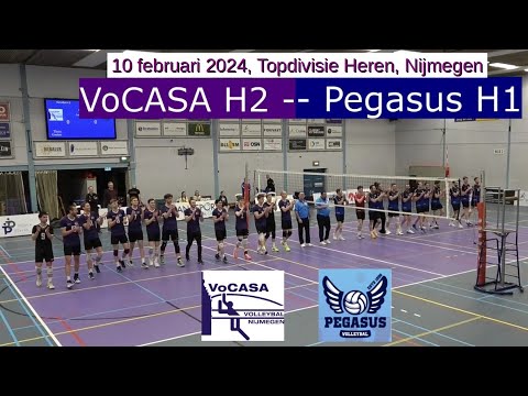 VoCASA H2 - Pegasus H1 (10 feb 2024, Full Match) Topdivisie Heren Volleybal