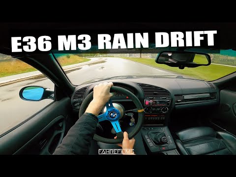 BMW E36 M3 Street Rain Drifting POV! RAW Pure Sound
