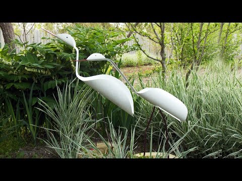 Птицы из пластиковых труб (ПВХ) своими руками. Поделки для дачи и сада