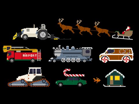 Winter Vehicles 2: Santa, Gingerbread Van & More | Pixel Art