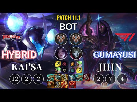 KT HyBriD Kai'Sa vs T1 Gumayusi Jhin Bot - KR Patch 11.1