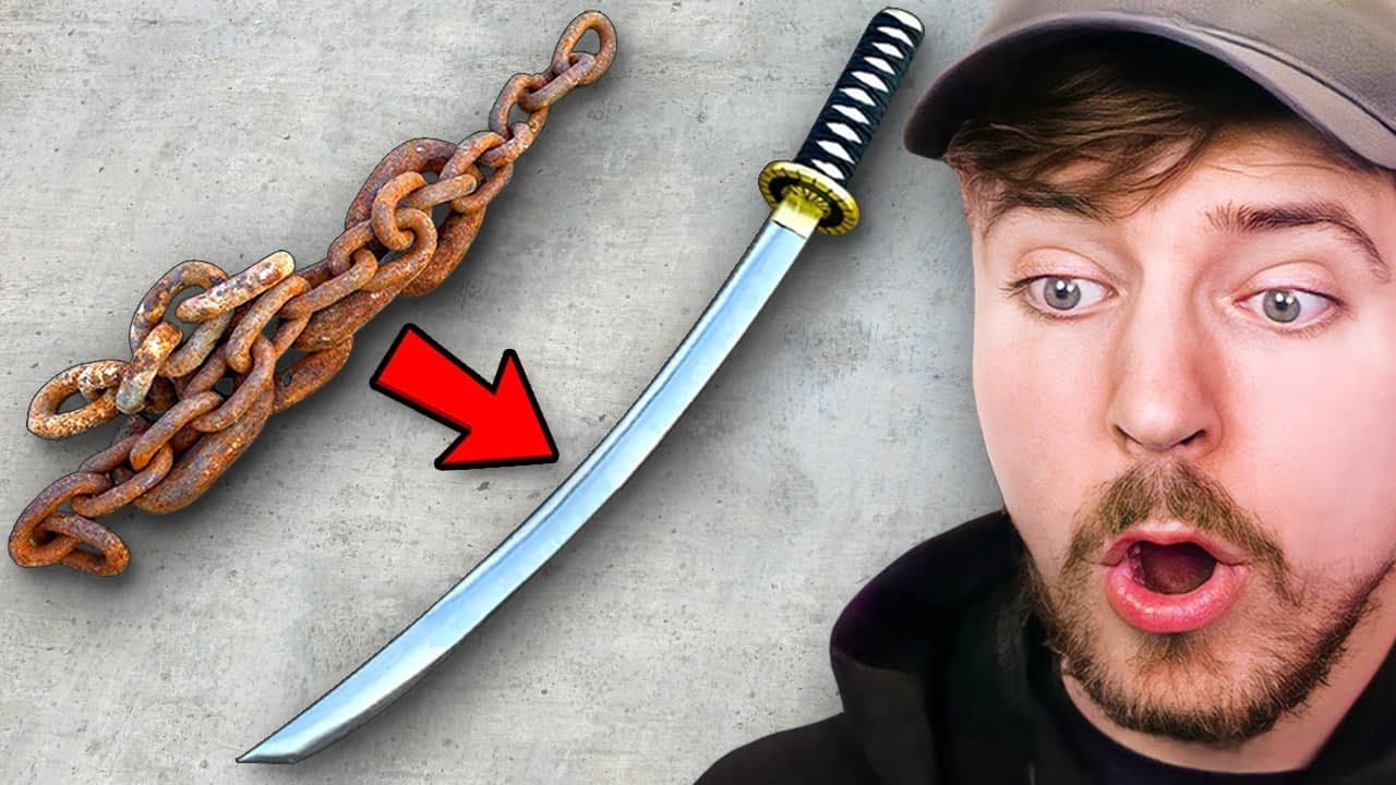 Forging A Katana From Rusted Chain!