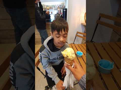 enjoying ice-cream at Cornwall