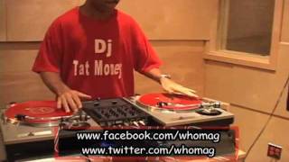 DJ Tat Money scratching live on WHO?MAG TV at AudioMaxx Studios