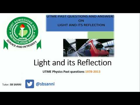 Jamb (UTME) Past Questions solved 1978-2013 | Physics |  Light and Its Reflection