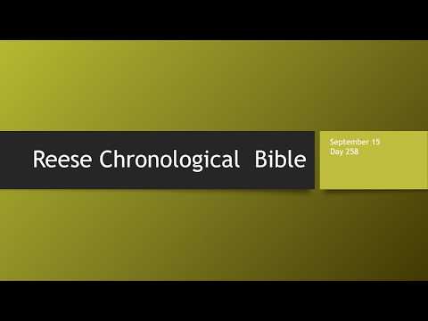 Day 258 or September 15th - Dramatized Chronological Daily Bible Reading