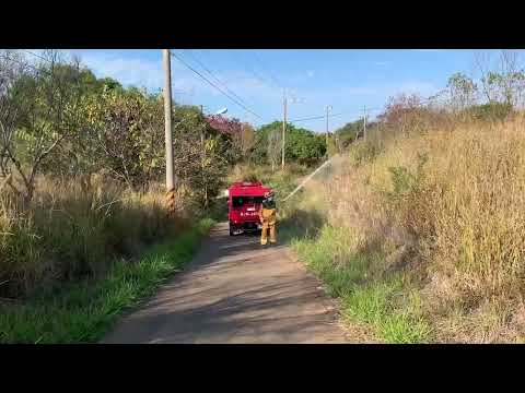 環保阻燃劑之噴灑，期能降低森林火災發生機率