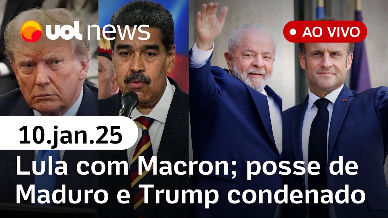 Lula conversa com Macron sobre Meta; Trump condenado; posse de Maduro e+ notícias | UOL News ao vivo