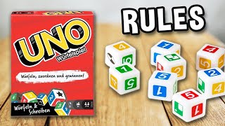 How to play UNO DICE game (official rules, instructions and gameplay) | Spielregeln TV x Mattel
