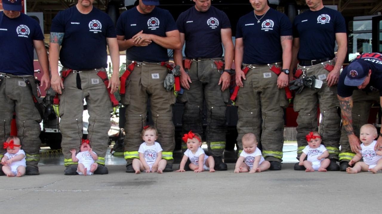 Oklahoma Firefighters Stage Photo Shoot After 7 Kids Are Born in 2 Years - YouTube