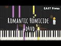 d4vd - Romantic Homicide  (Easy Piano, Piano Tutorial) Sheet