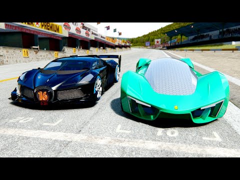 85000 HP Ferrari Achilleo vs Bugatti Black Devil at Special Stage Route X