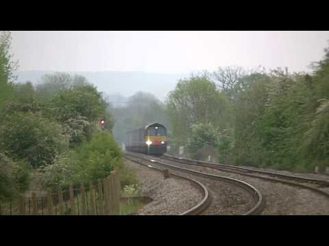 (HD) *RARE* 66430 4M36 Wentloog - Daventry 'Tesco Express'  Speeds Past Moreton-On-Lugg 20/05/12